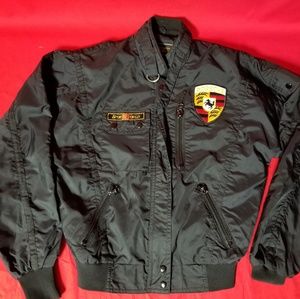 Vintage PORSCHE Racer Jacket Black Mens Medium